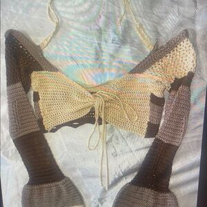 Crochet Halter Top and Sleeves Set